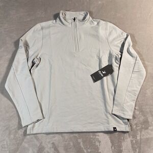 NEW Glyder Men's Sweater Vertex Quarter Zip Pullover Terrasof Fleece S Ash Grey